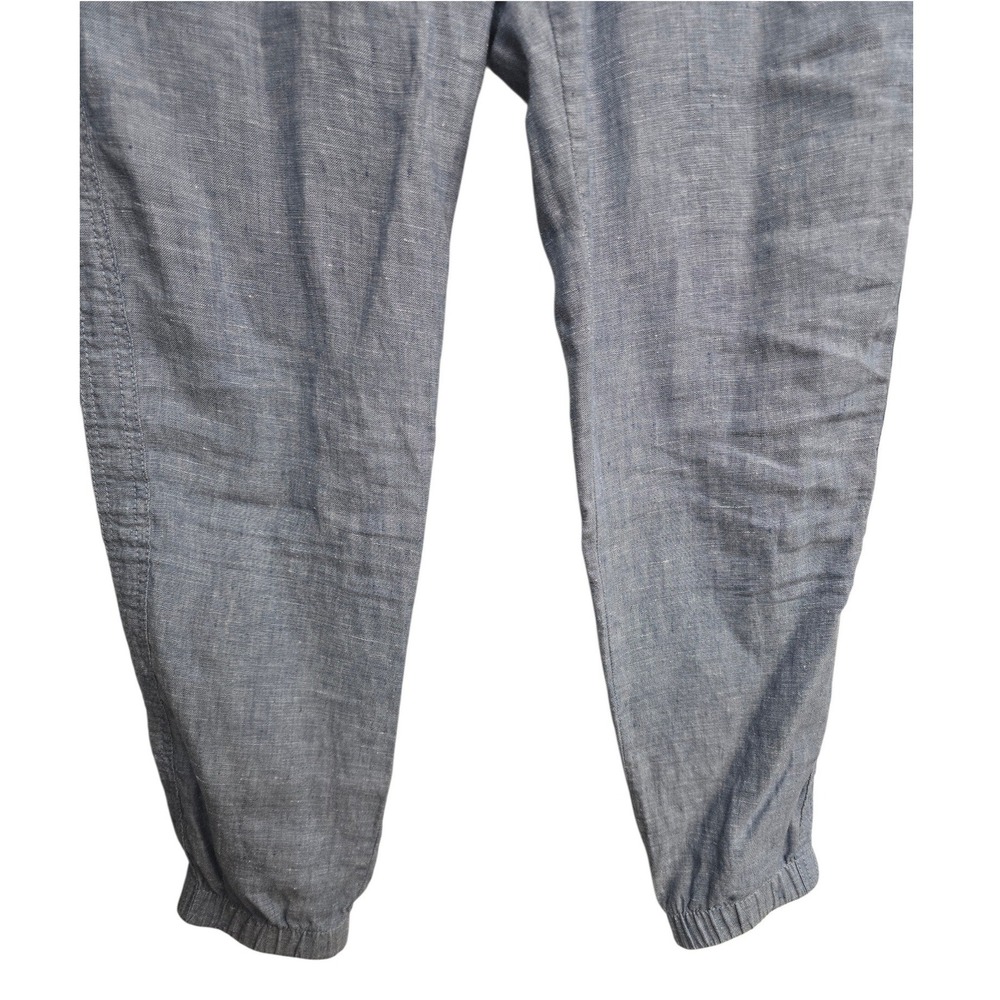 Athleta Cabo Linen Jogger Pants Women's Size 4 Blue Chambray Coastal Grandmacore - Picture 3 of 6